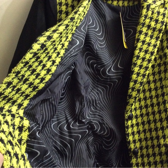 NWT Circus NY unique funky bold Sulphur Spring Houndstooth Blazer Bomber - Picture 11 of 16